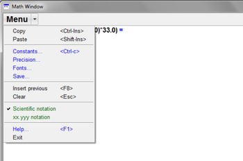 Math Window screenshot 2