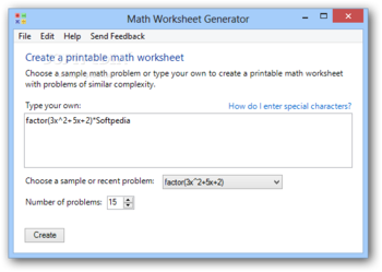 Math Worksheet Generator screenshot