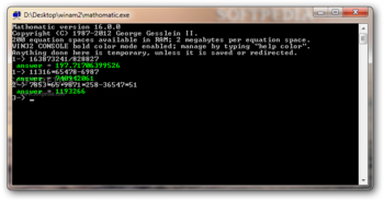 Mathomatic screenshot