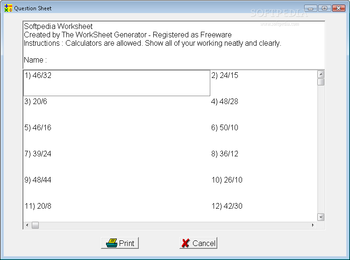 Maths Work sheet Generator screenshot 2