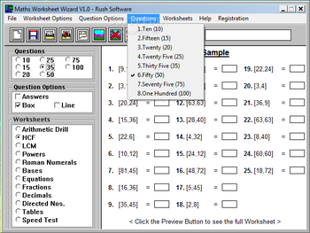 Maths Worksheet Wizard Volume I screenshot 2