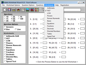 Maths Worksheet Wizard Volume I screenshot 3