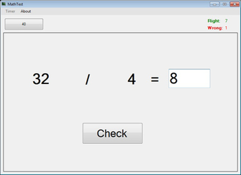 MathTest screenshot 2