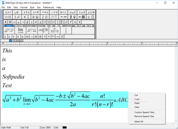 MathType screenshot