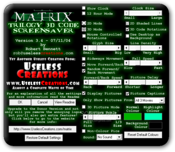 Matrix Trilogy 3D Code Screensaver screenshot 2