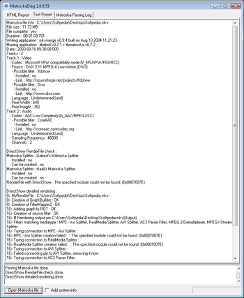 MatroskaDiag screenshot 3