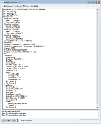 MatroskaDiag screenshot 4