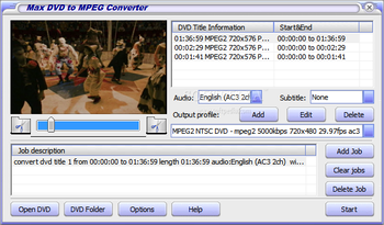Max DVD to Mpeg Converter screenshot