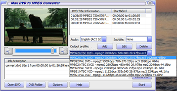 Max DVD to Mpeg Converter screenshot 2