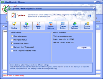 Max Registry Cleaner screenshot 5