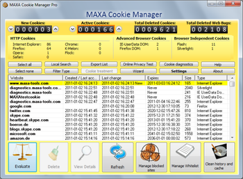 MAXA Cookie Manager screenshot