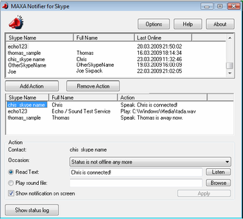 MAXA Notifier for Skype screenshot