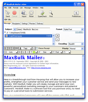 MaxBulk Mailer screenshot