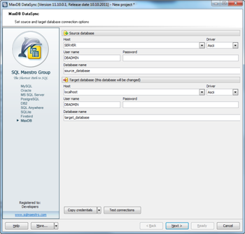 MaxDB Data Sync screenshot