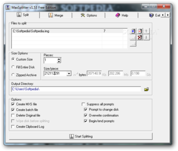 MaxSplitter screenshot
