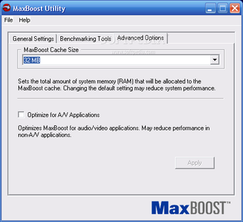 Maxtor Maxboost utility screenshot 2