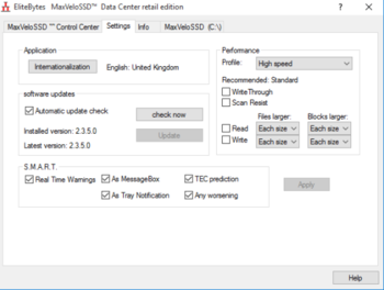 MaxVeloSSD screenshot