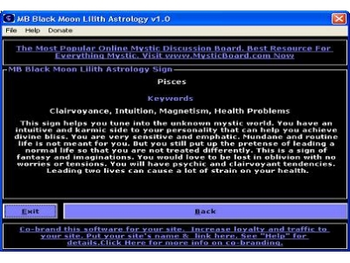 MB Black Moon Lilith Astrology screenshot