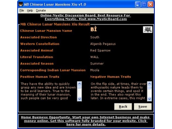 MB Chinese Lunar Mansions Xiu screenshot