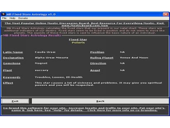 MB Fixed Stars Astrology screenshot
