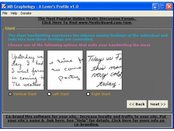MB Graphology - A Lover's Profile screenshot