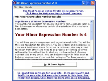 MB Minor Expression Number screenshot