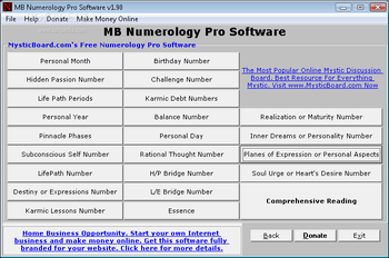 MB Numerology Pro Software screenshot 2