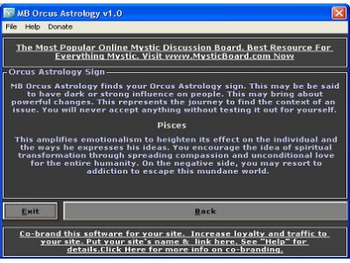 MB Orcus Astrology screenshot