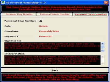 MB Personal Numerology screenshot