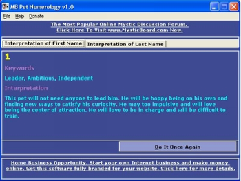 MB Pet Numerology screenshot