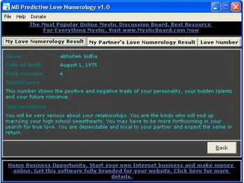MB Predictive Love Numerology screenshot