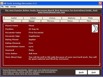 MB Vedic Astrology Decanates screenshot