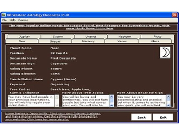 MB Western Astrology Decanates screenshot