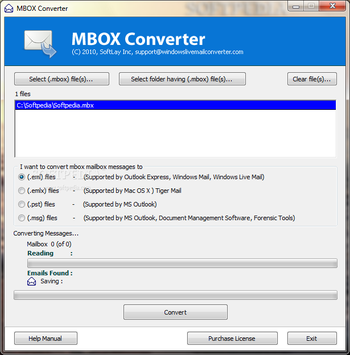 MBOX to EML Converter screenshot