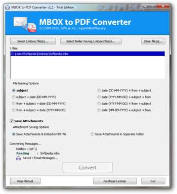 MBOX to PDF Converter screenshot