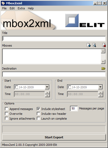 Mbox2xml screenshot