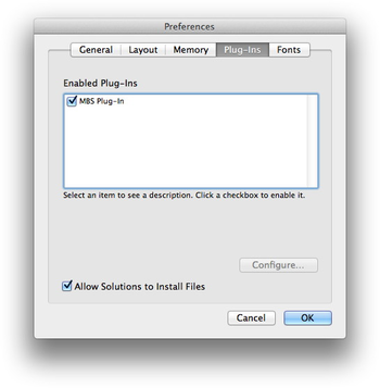 MBS FileMaker Plugin screenshot
