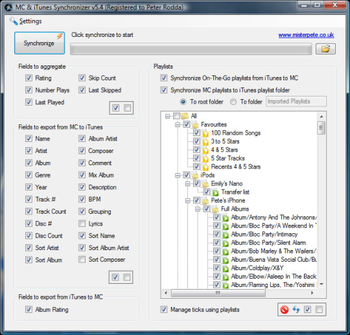 MC & iTunes Synchronizer screenshot