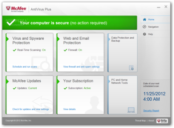 McAfee AntiVirus Plus screenshot