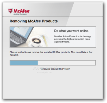 McAfee Consumer Product Removal Tool screenshot