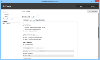 McAfee Endpoint Security screenshot 13