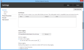 McAfee Endpoint Security screenshot 7