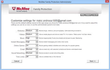 McAfee Family Protection screenshot 2