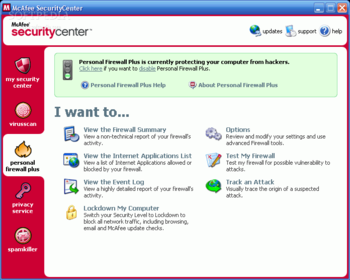 McAfee Firewall screenshot 3