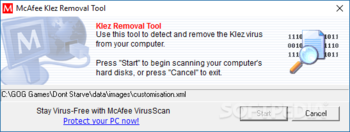 McAfee Klez Removal Tool screenshot