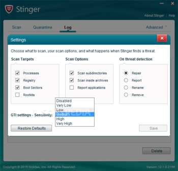 McAfee Stinger screenshot 4