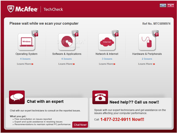 McAfee TechCheck screenshot