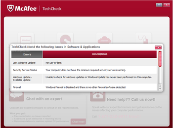 McAfee TechCheck screenshot 3