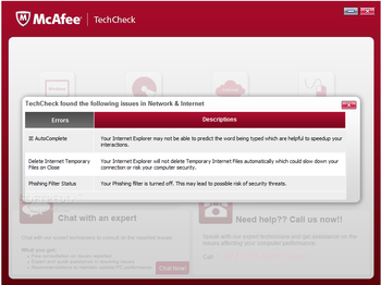 McAfee TechCheck screenshot 4