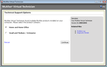 McAfee Virtual Technician screenshot 2